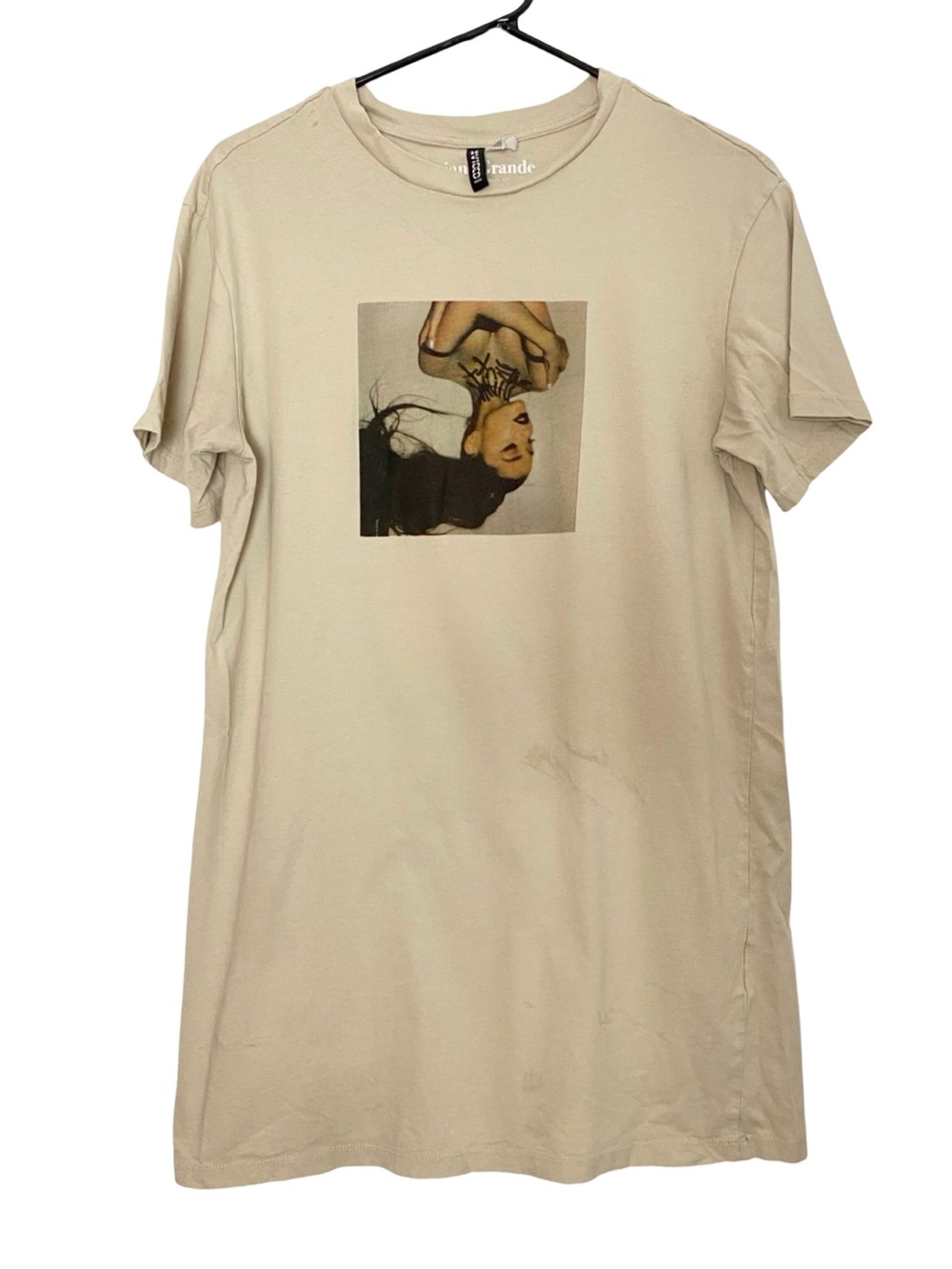 Ariana Grande Band Tee Tshirt Oversized Womens Size 2 XS Dress Shirt H&M